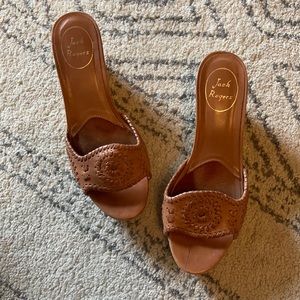 Jack Rogers SZ. 6.5 Leather Cork Wedges
